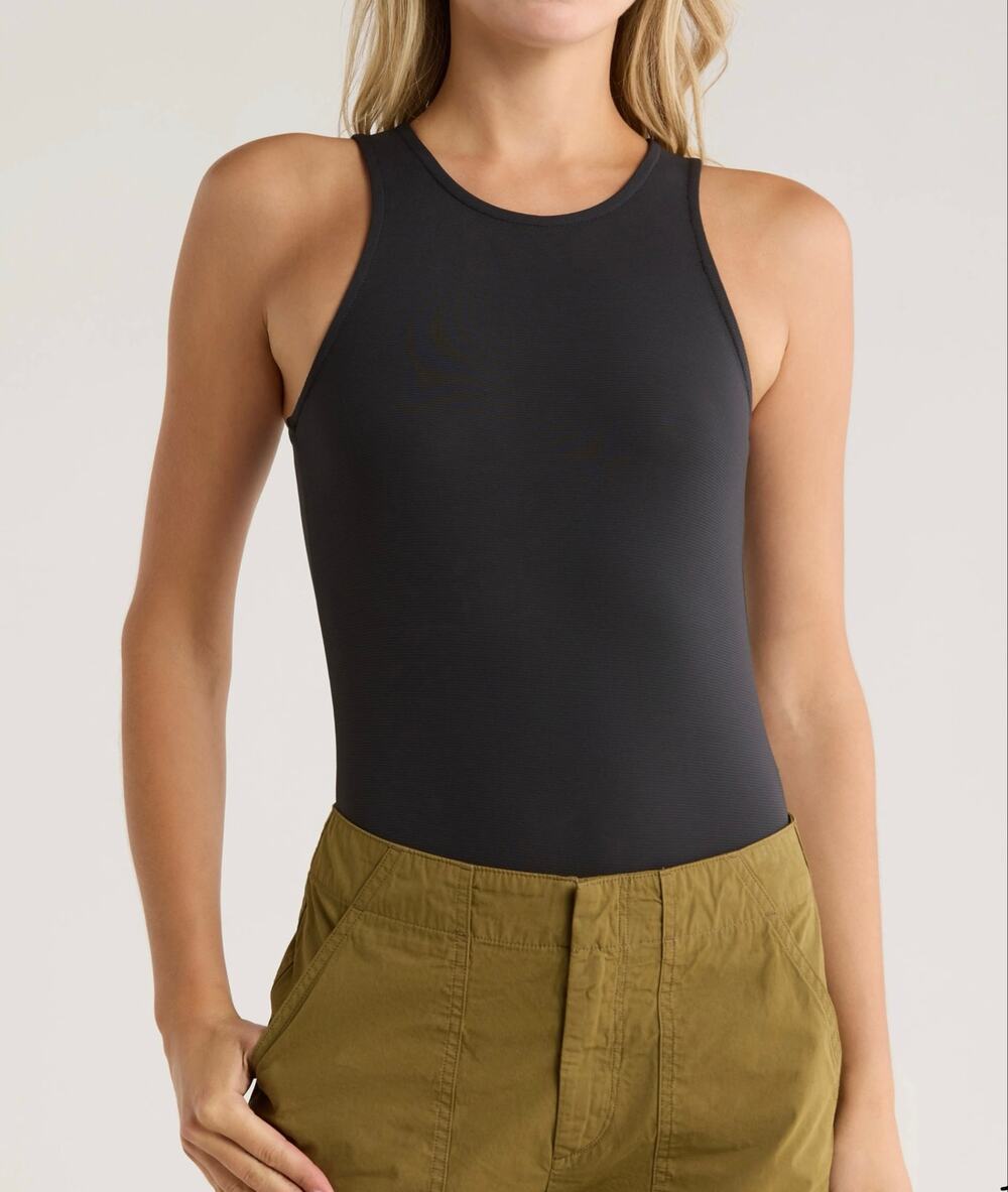 rag & bone Jackie Bodysuit Women M Black Sleeveless Stretch NWT